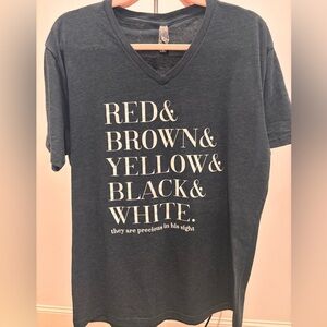 Next Level Apparel Gray V-Neck Tee Size L